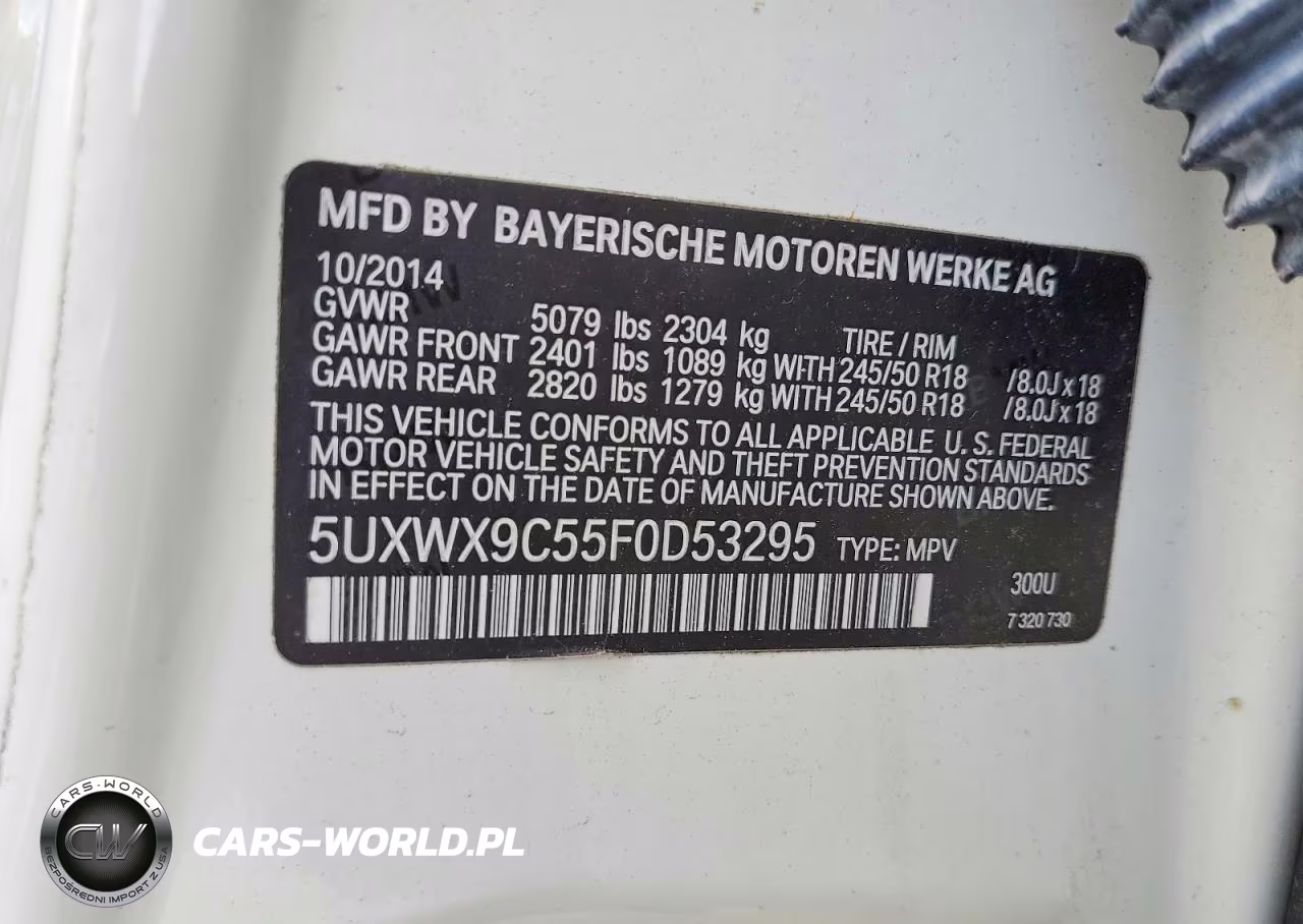 2015 BMW X3 xDrive28I VIN:5UXWX9C55F0D53295 - 13