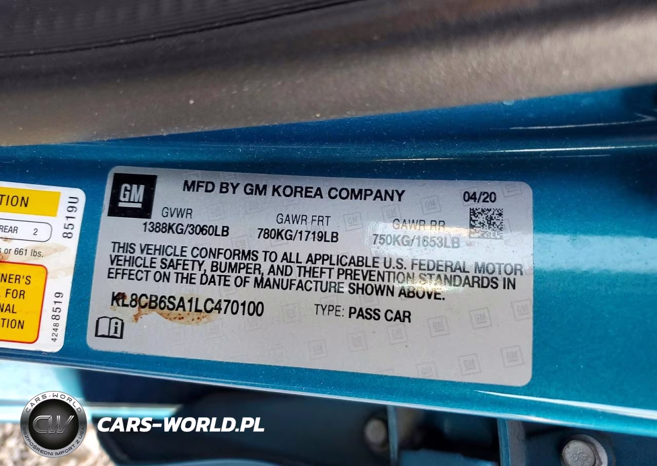 2020 Chevrolet Spark Ls VIN:KL8CB6SA1LC470100 - 12