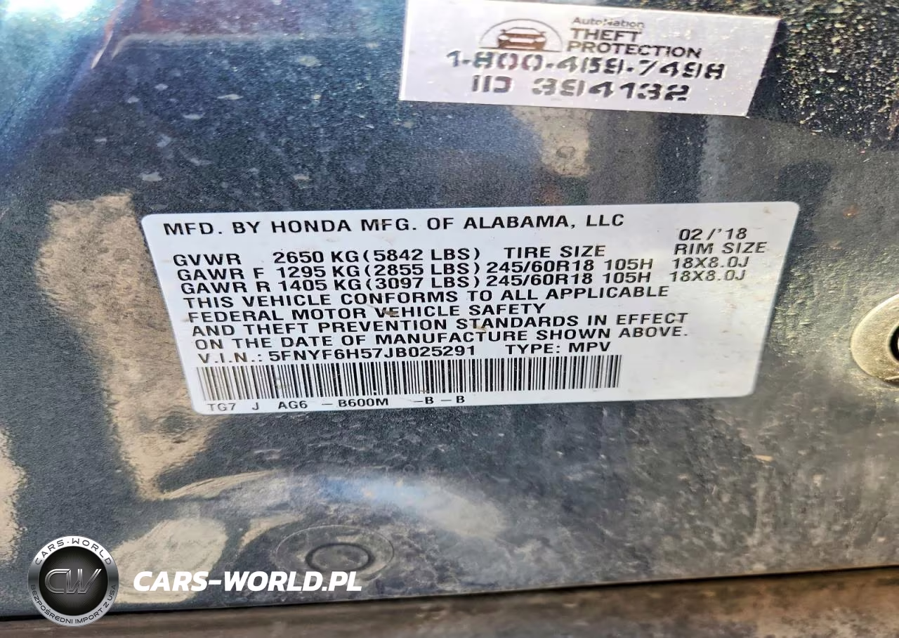 2018 Honda Pilot Exl VIN:5FNYF6H57JB025291 - 13