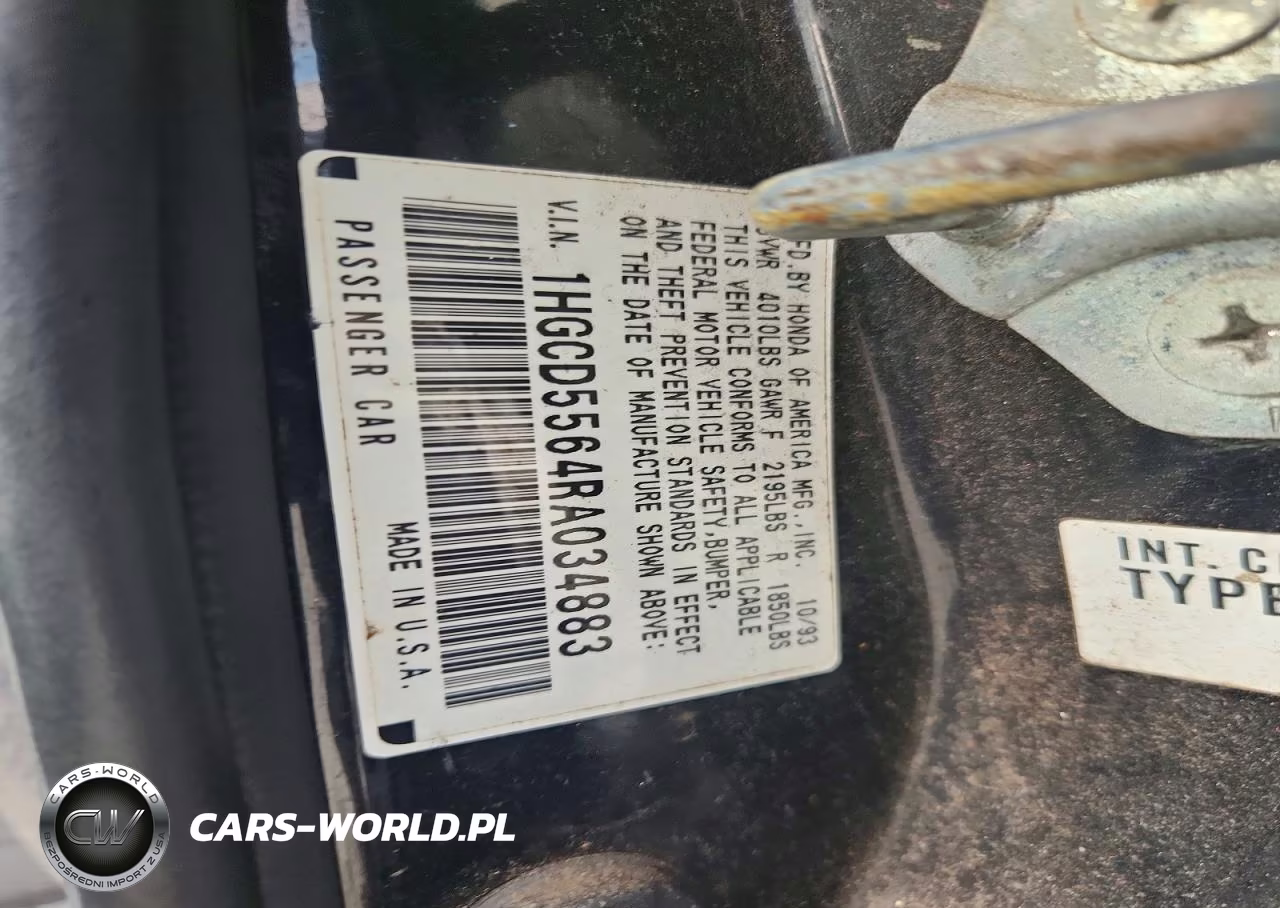 1994 Honda Accord Ex VIN:1HGCD5564RA034883 - 12