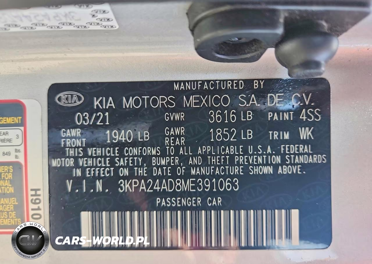 2021 Kia Rio S VIN:3KPA24AD8ME391063 - 12