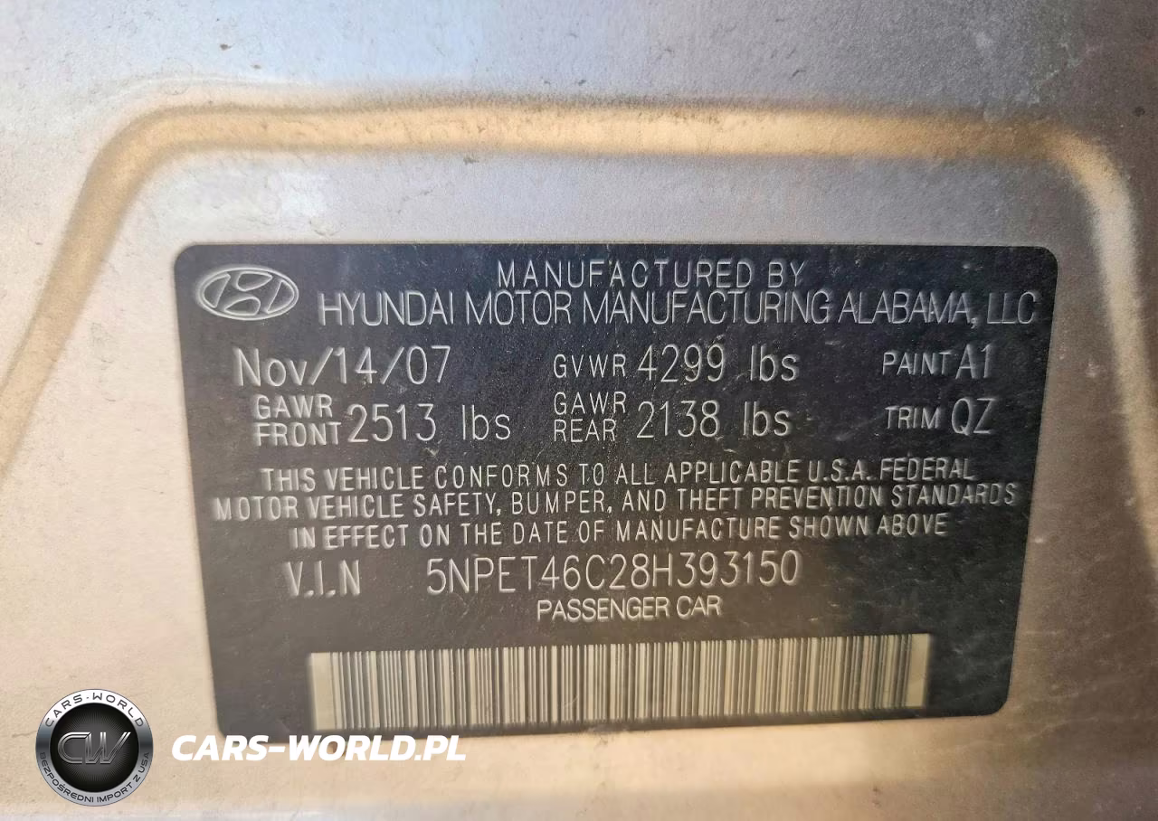 2008 Hyundai Sonata Gls VIN:5NPET46C28H393150 - 12