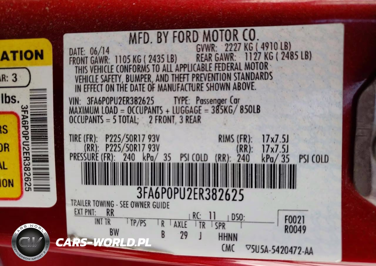 2014 Ford Fusion Se Phev VIN:3FA6P0PU2ER382625 - 12