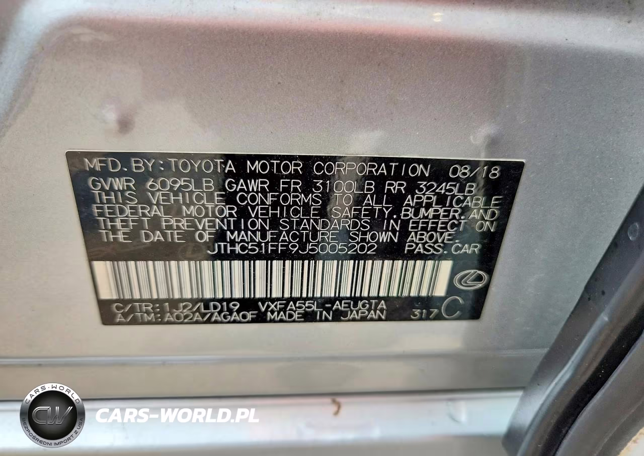2018 Lexus Ls 500 Base VIN:JTHC51FF9J5005202 - 12