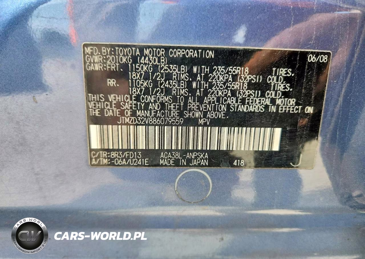 2008 Toyota Rav4 Sport VIN:JTMZD32V886079559 - 13
