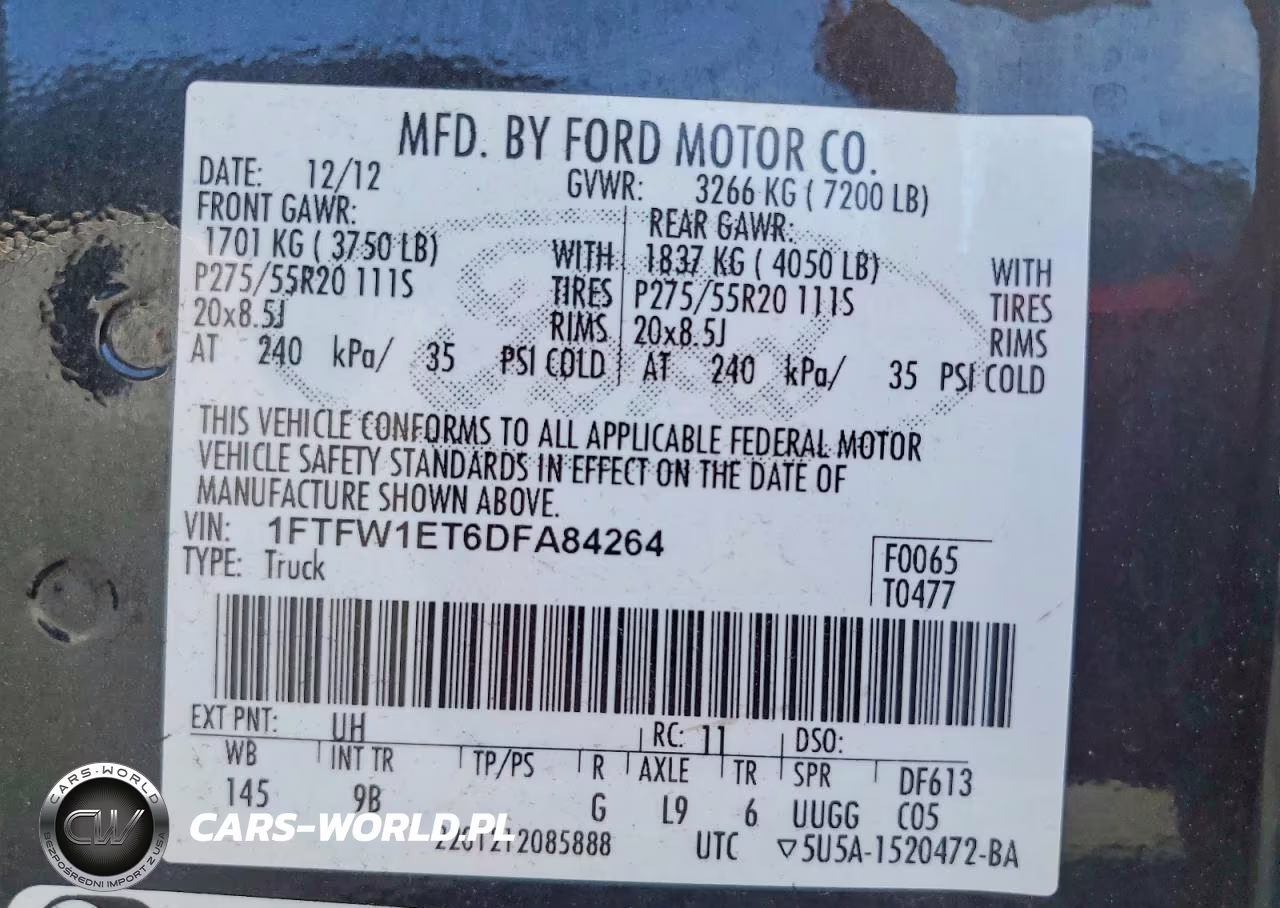 2013 Ford F150 Supercrew VIN:1FTFW1ET6DFA84264 - 12