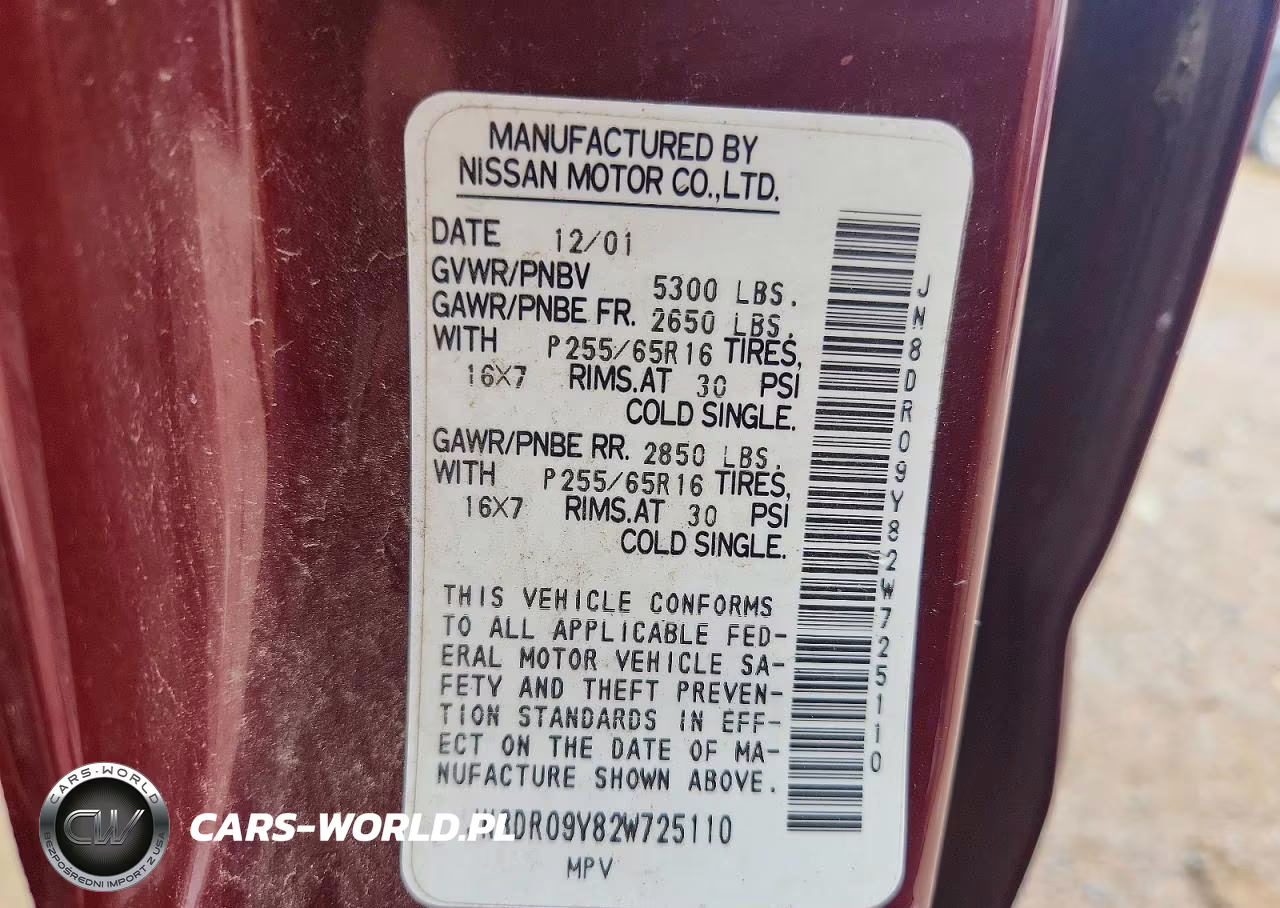 2002 Nissan Pathfinder Se VIN:JN8DR09Y82W725110 - 13