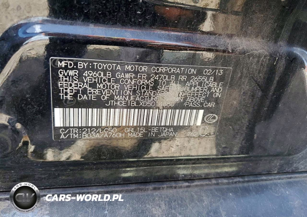 2013 Lexus Gs 350 VIN:JTHCE1BLXD5014880 - 12