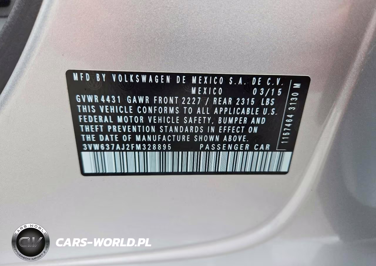 2015 Volkswagen Jetta Hybrid VIN:3VW637AJ2FM328895 - 12