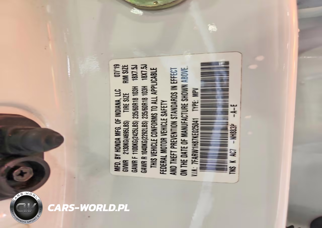 2019 Honda Cr-V Exl VIN:7FARW1H87KE025041 - 14