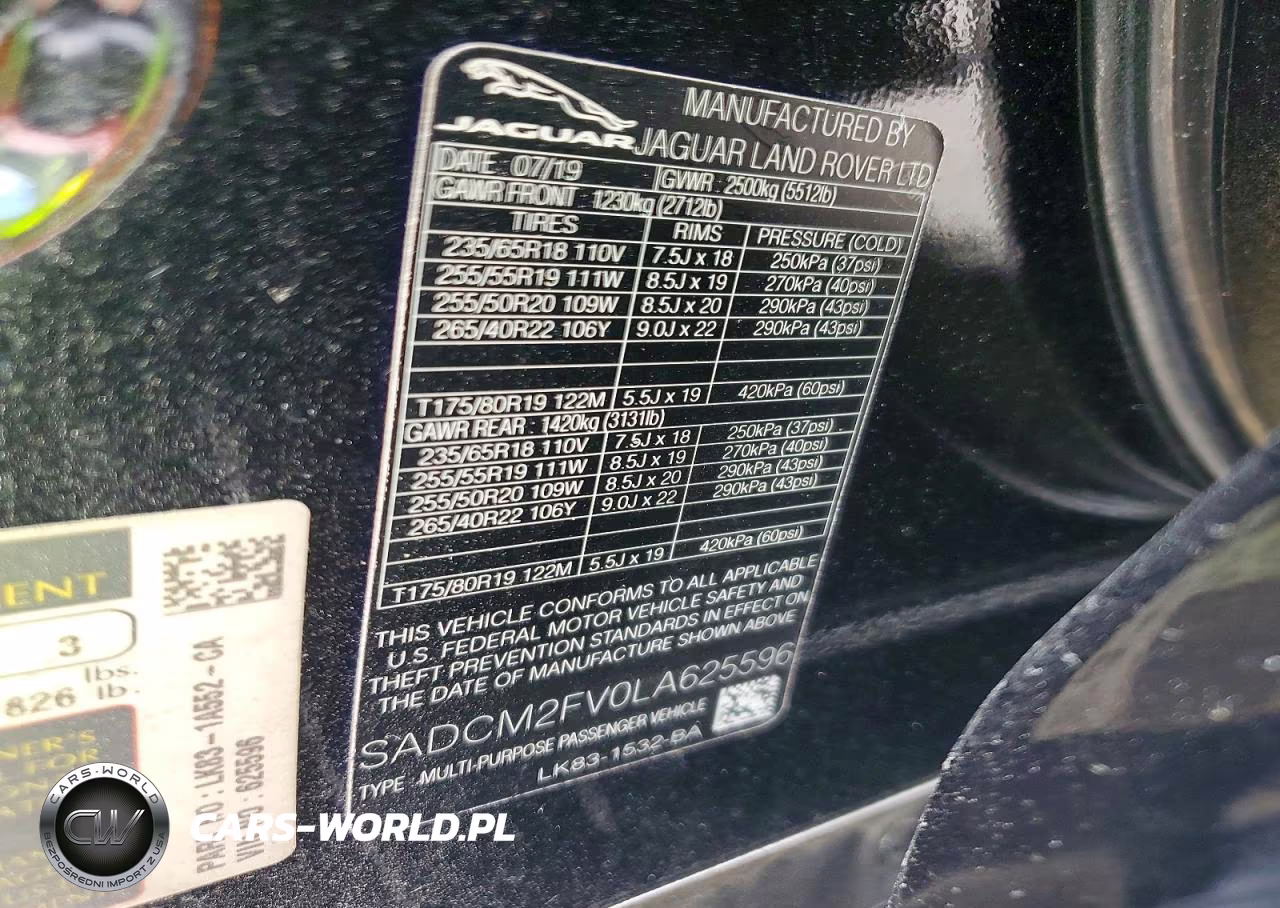 2020 Jaguar F-Pace S VIN:SADCM2FV0LA625596 - 13