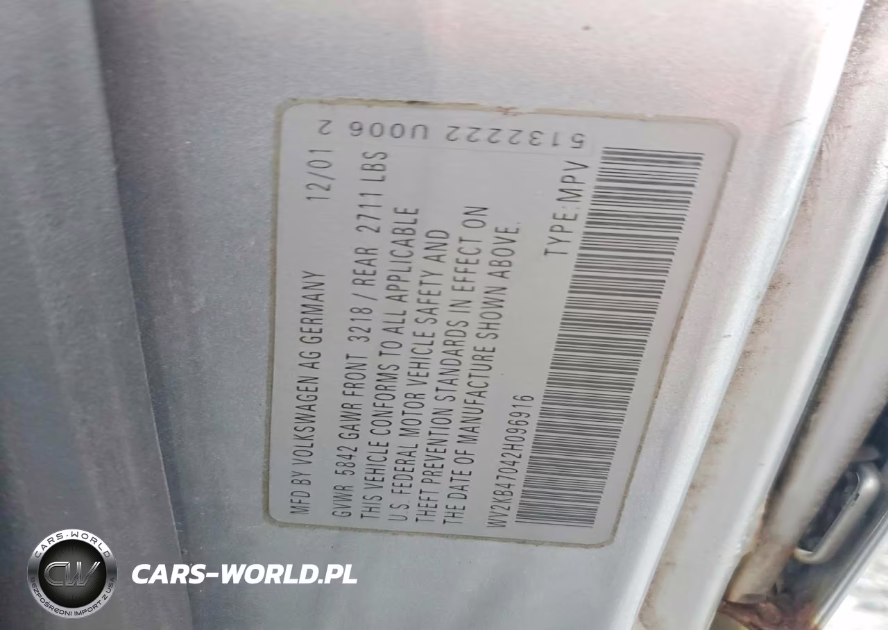 2002 Volkswagen Eurovan Gls VIN:WV2KB47042H096916 - 13