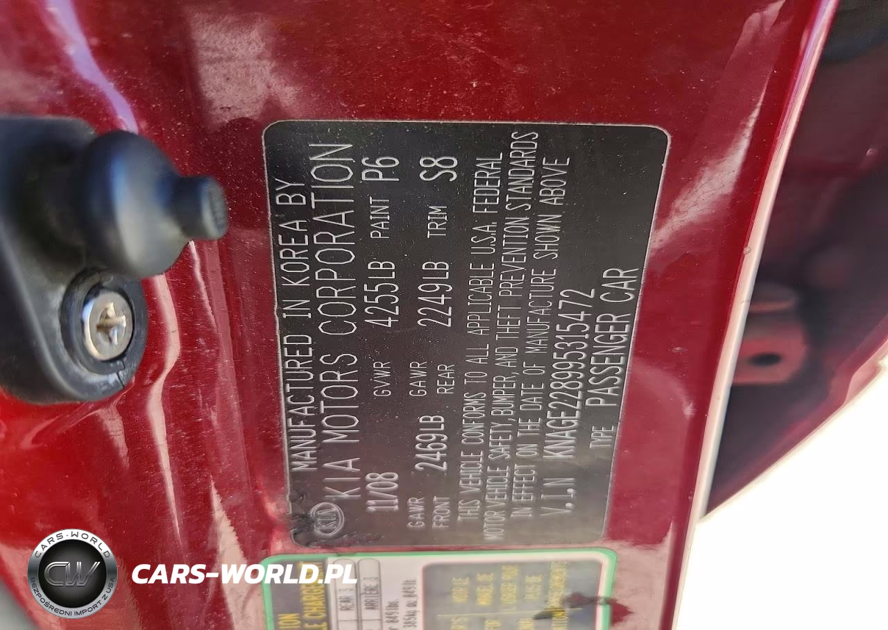 2009 Kia Optima Lx VIN:KNAGE228995315472 - 12