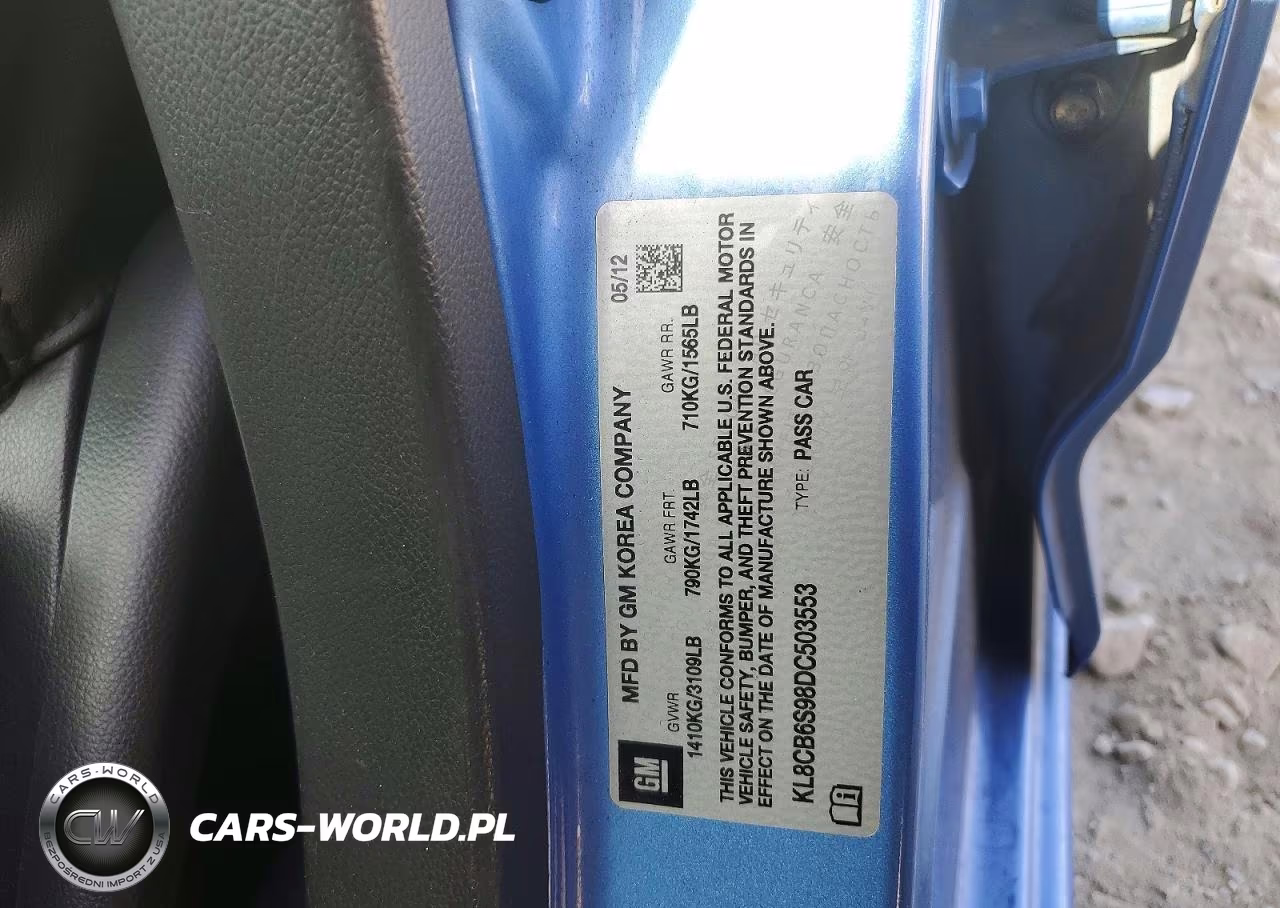 2013 Chevrolet Spark Ls VIN:KL8CB6S98DC503553 - 12