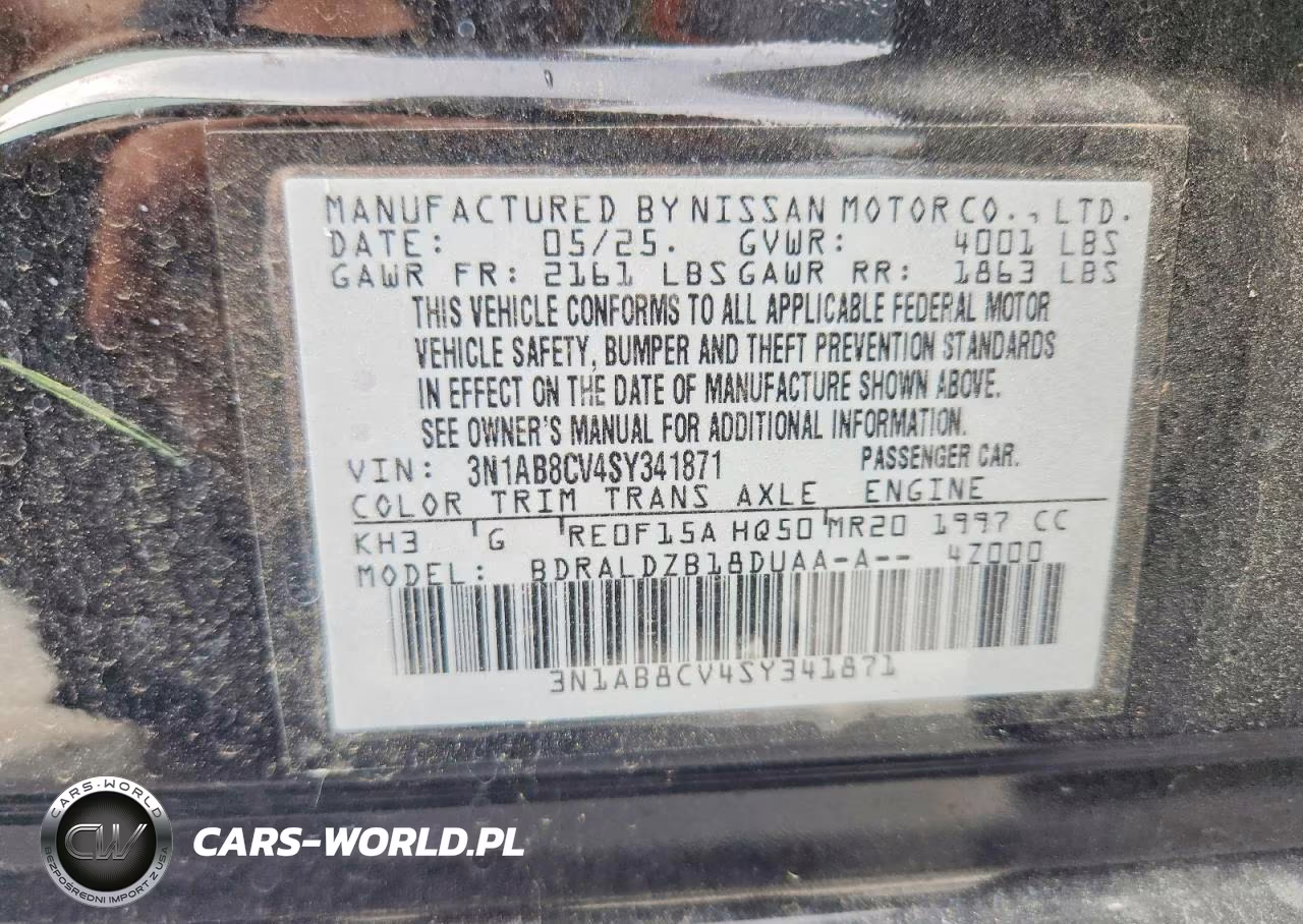 2025 Nissan Sentra Sv VIN:3N1AB8CV4SY341871 - 13