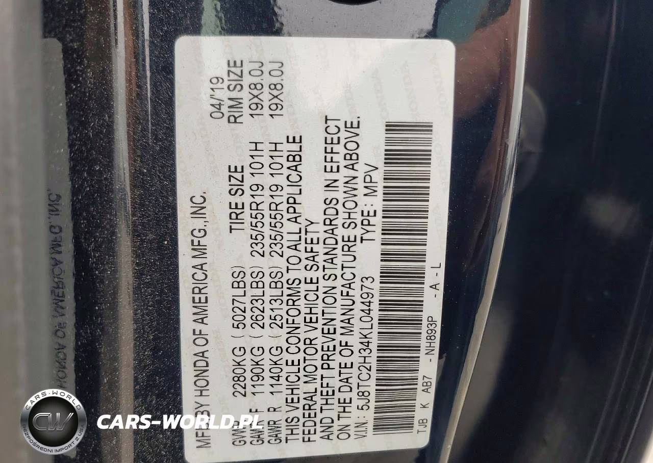 2019 Acura Rdx VIN:5J8TC2H34KL044973 - 14