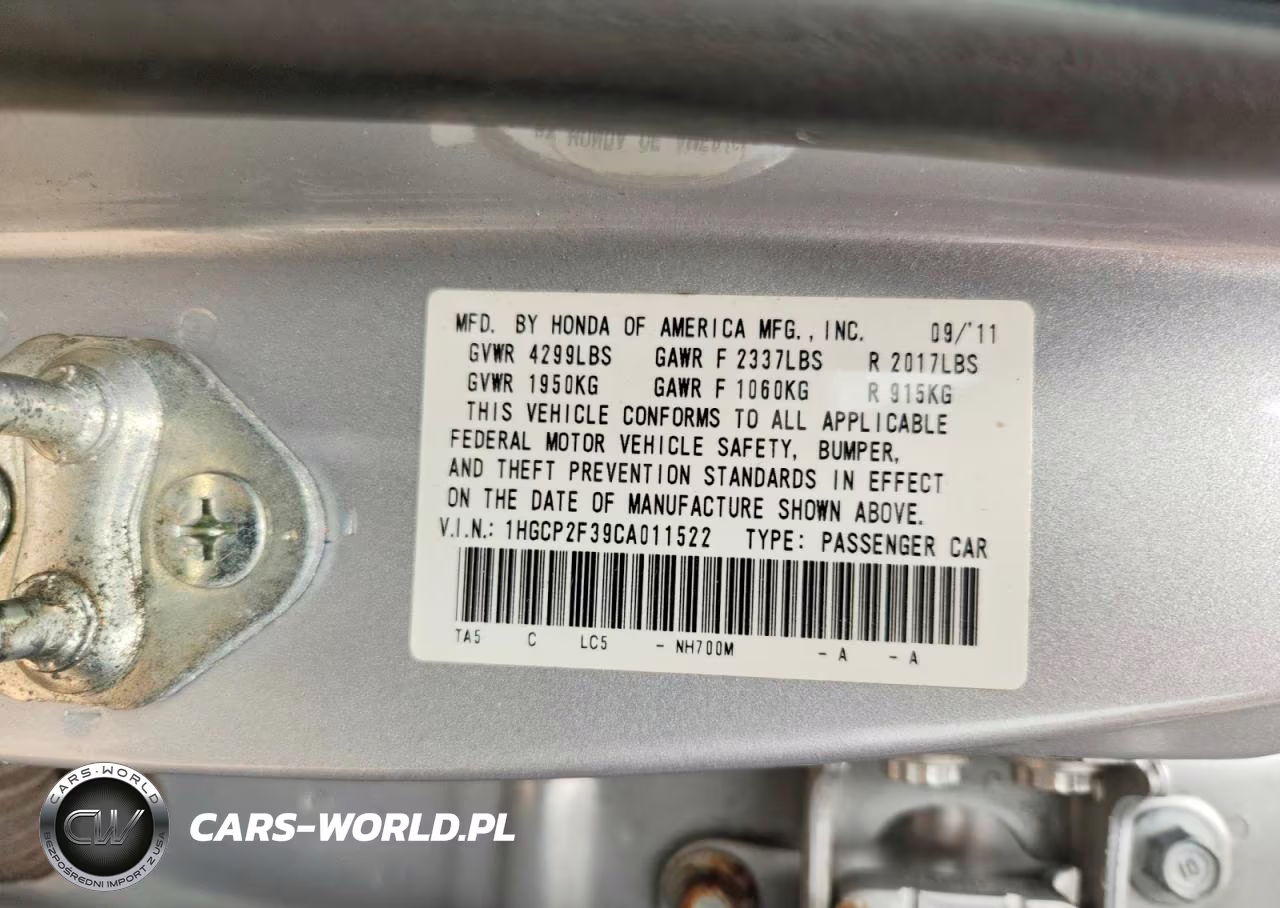 2012 Honda Accord Lx VIN:1HGCP2F39CA011522 - 13