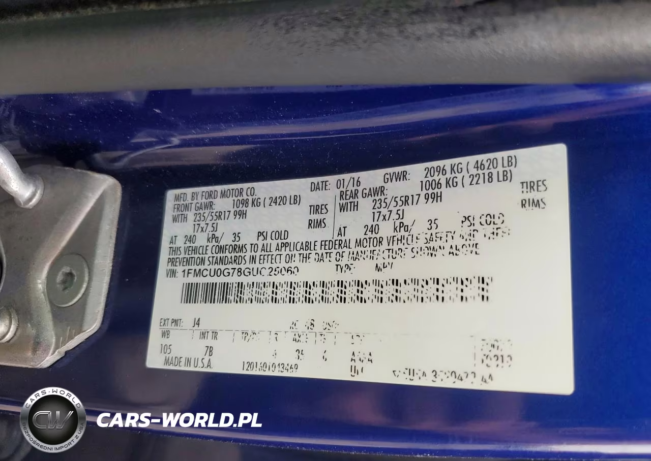 2016 Ford Escape Se VIN:1FMCU0G78GUC25060 - 13