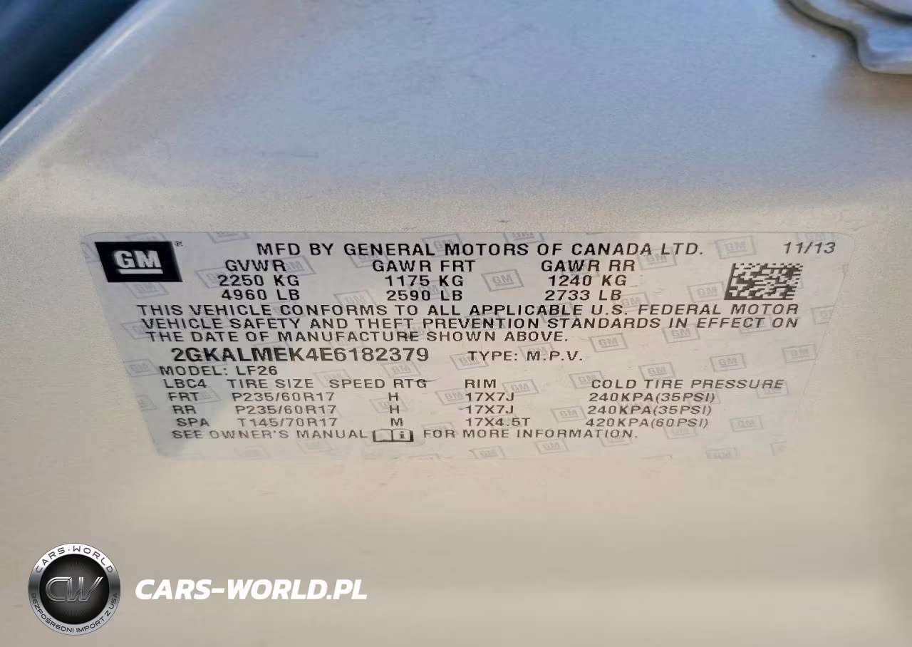 2014 GMC Terrain Sle VIN:2GKALMEK4E6182379 - 13