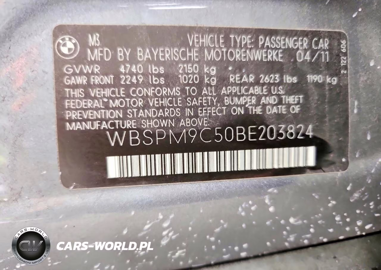 2011 BMW M3 VIN:WBSPM9C50BE203824 - 12