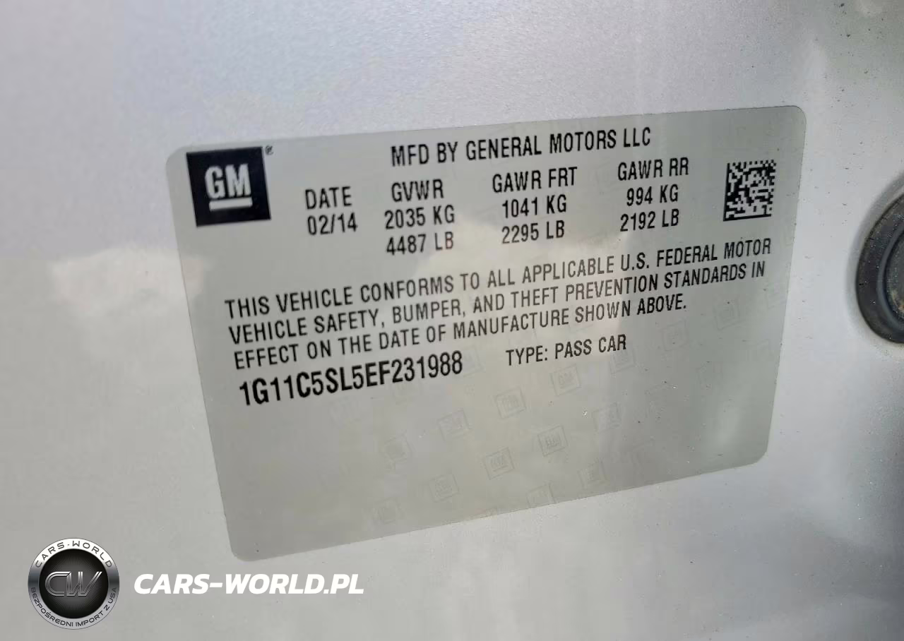 2014 Chevrolet Malibu 1Lt VIN:1G11C5SL5EF231988 - 12