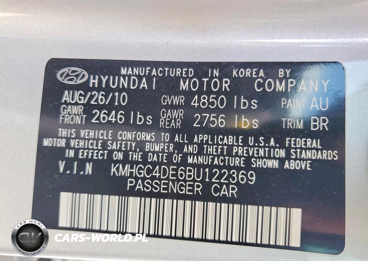 2011 Hyundai Genesis 3.8L VIN:KMHGC4DE6BU122369 - 12