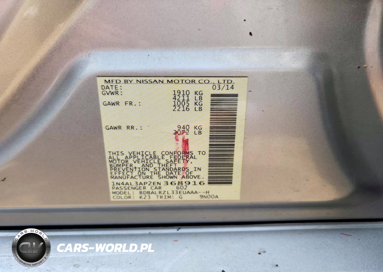2014 Nissan Altima 2.5 S VIN:1N4AL3AP2EN368916 - 13