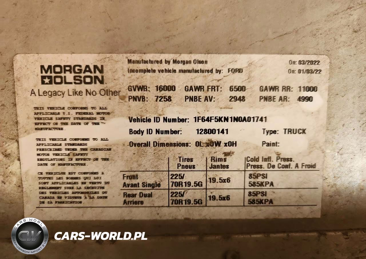 2022 Ford F59 Delivery Truck VIN:1F64F5KN1N0A01741 - 13