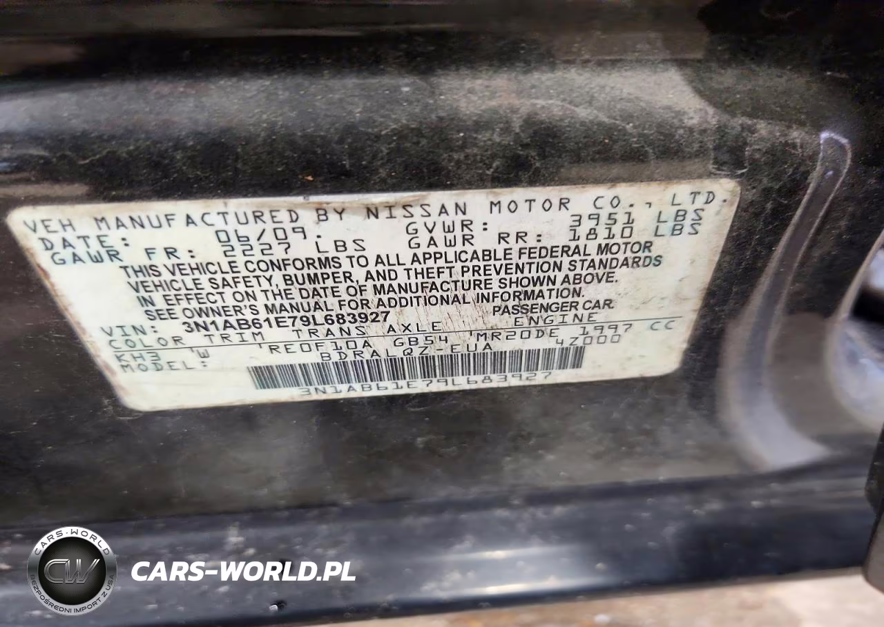 2009 Nissan Sentra 2.0-2.0S-2.0Sl VIN:3N1AB61E79L683927 - 12