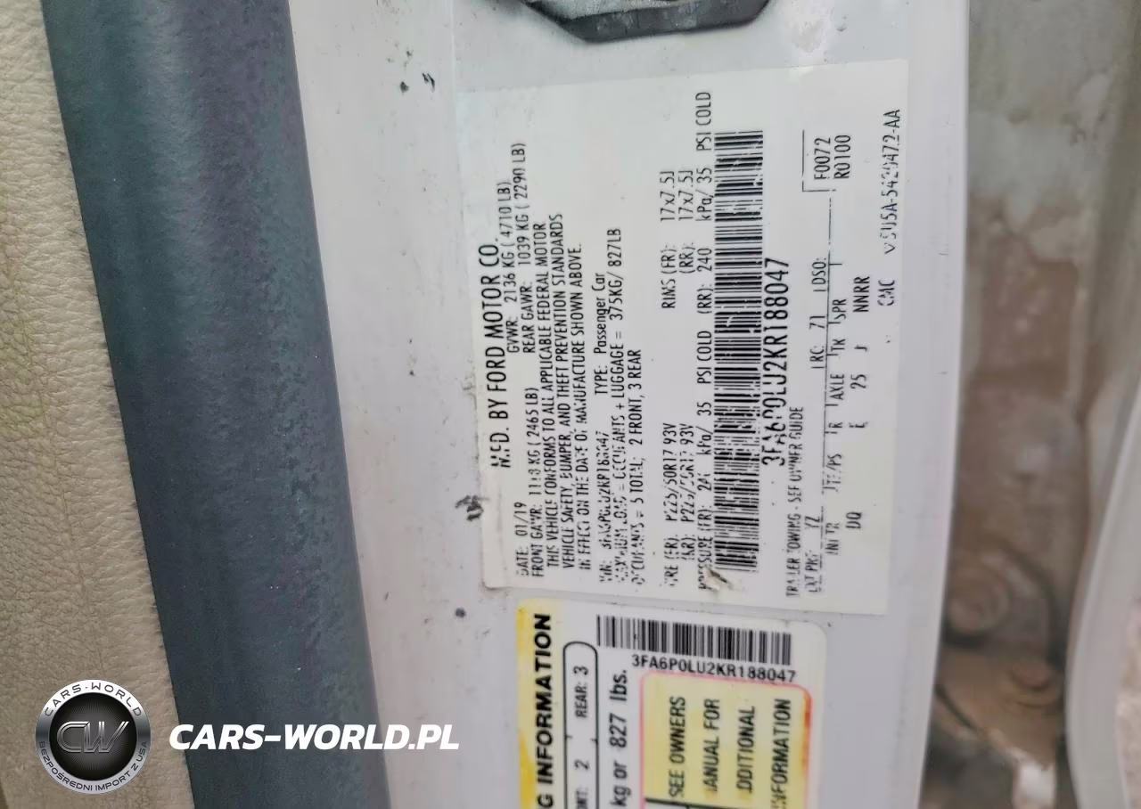 2019 Ford Fusion Se VIN:3FA6P0LU2KR188047 - 12