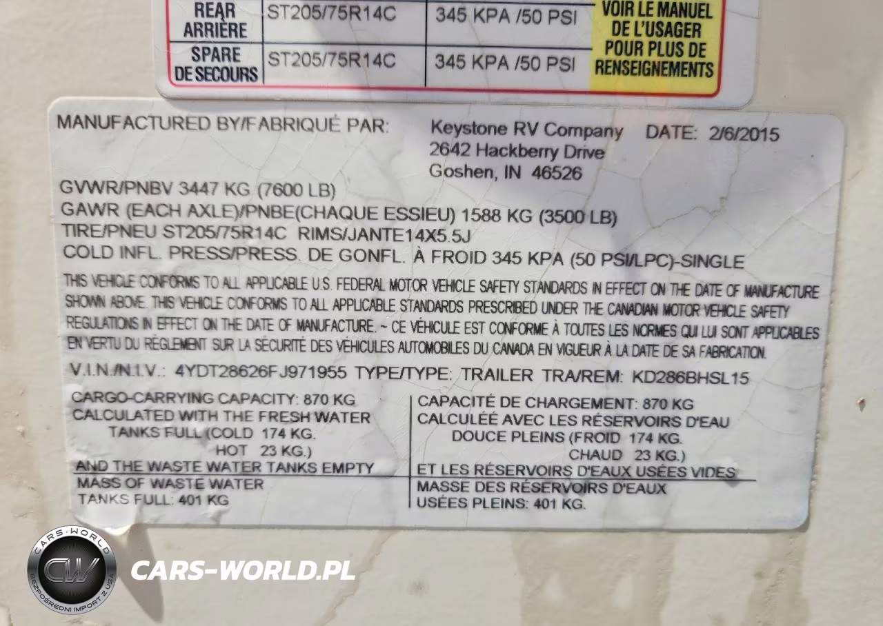 2015 Keystone Kodiak Camper VIN:4YDT28626FJ971955 - 10