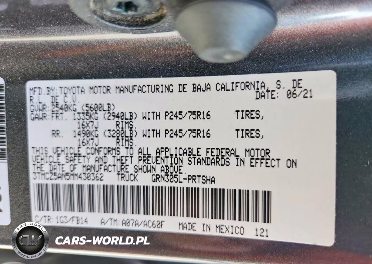 2021 Toyota Tacoma Sr V6 VIN:3TMCZ5AN5MM430362 - 12