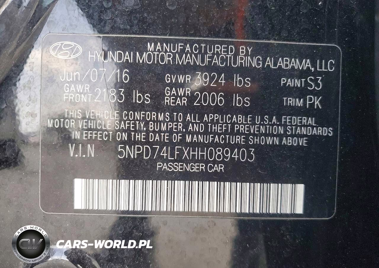 2017 Hyundai Elantra Se VIN:5NPD74LFXHH089403 - 12