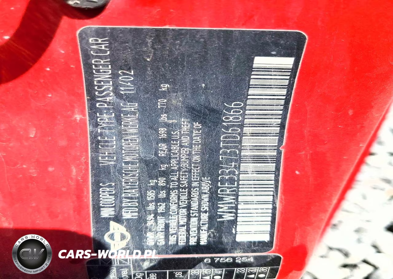 2003 Mini Cooper S VIN:WMWRE33473TD61866 - 12