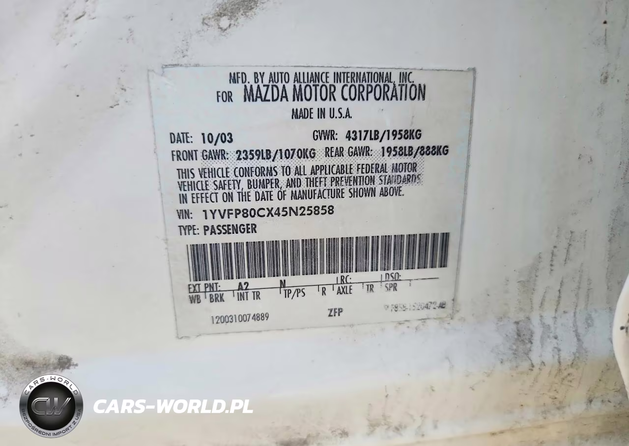 2004 Mazda 6 I VIN:1YVFP80CX45N25858 - 12