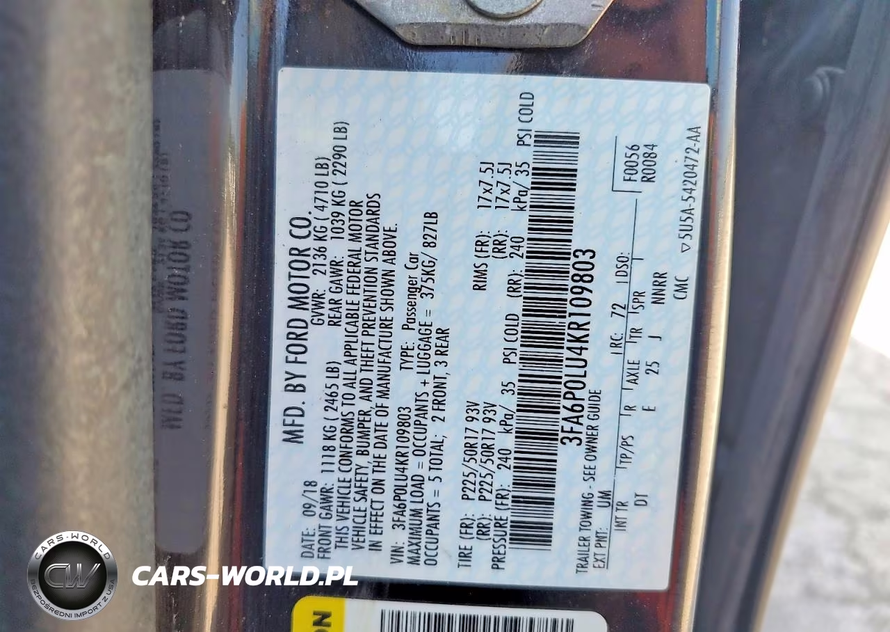 2019 Ford Fusion Se VIN:3FA6P0LU4KR109803 - 12