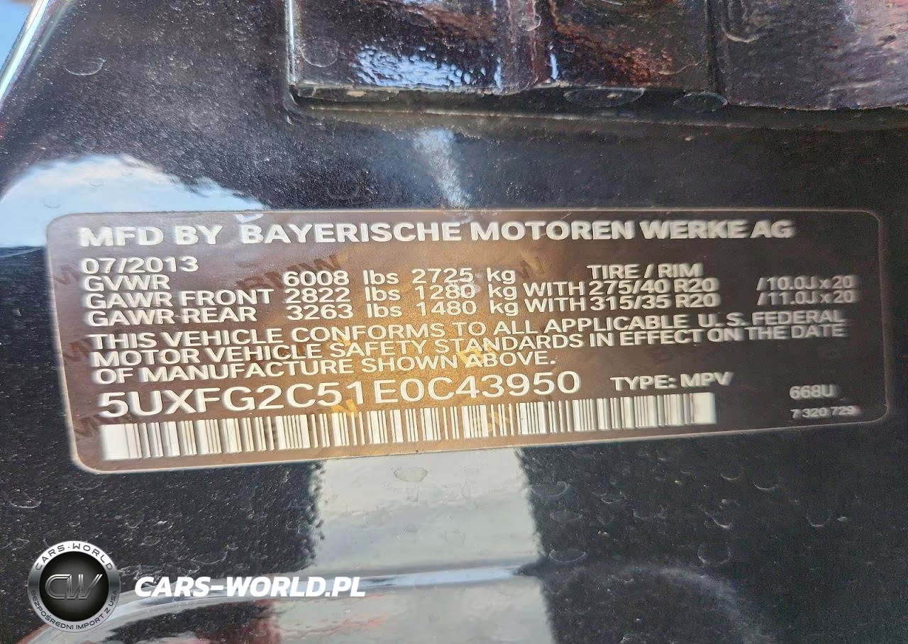2014 BMW X6 xDrive35I VIN:5UXFG2C51E0C43950 - 13