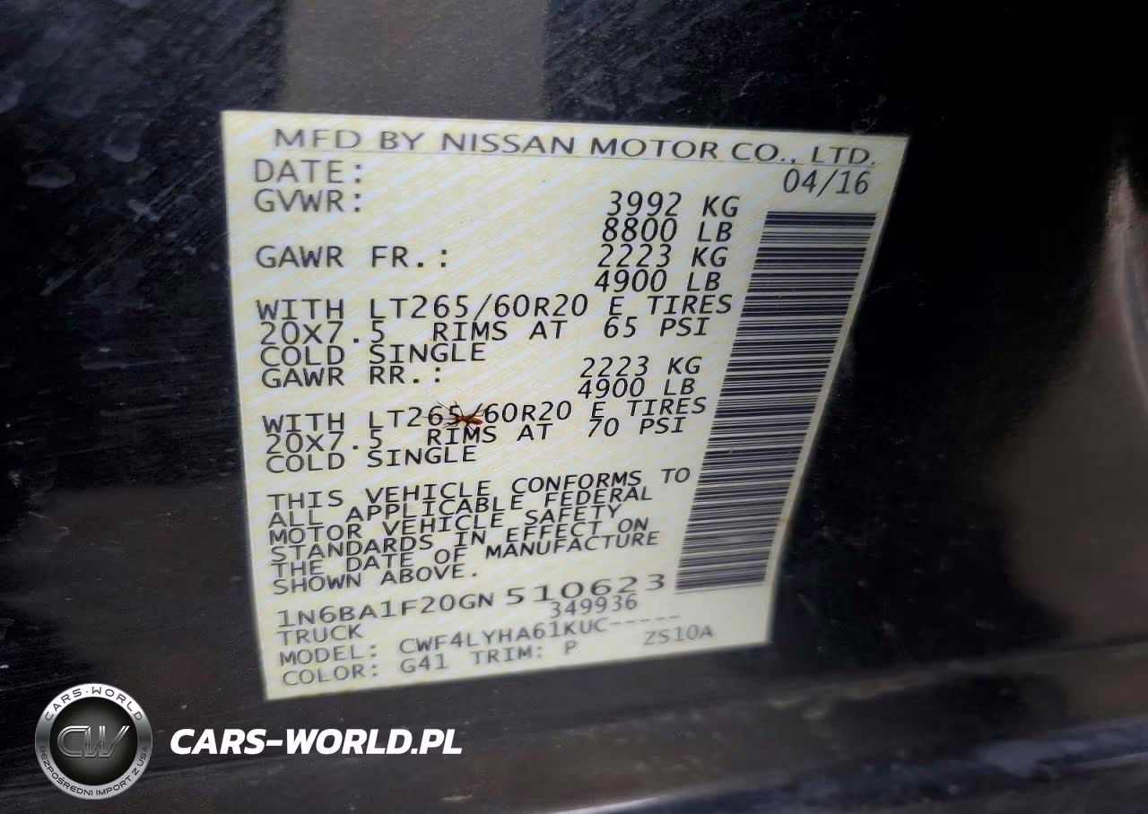 2016 Nissan Titan Xd Platinum Reserve VIN:1N6BA1F20GN510623 - 12