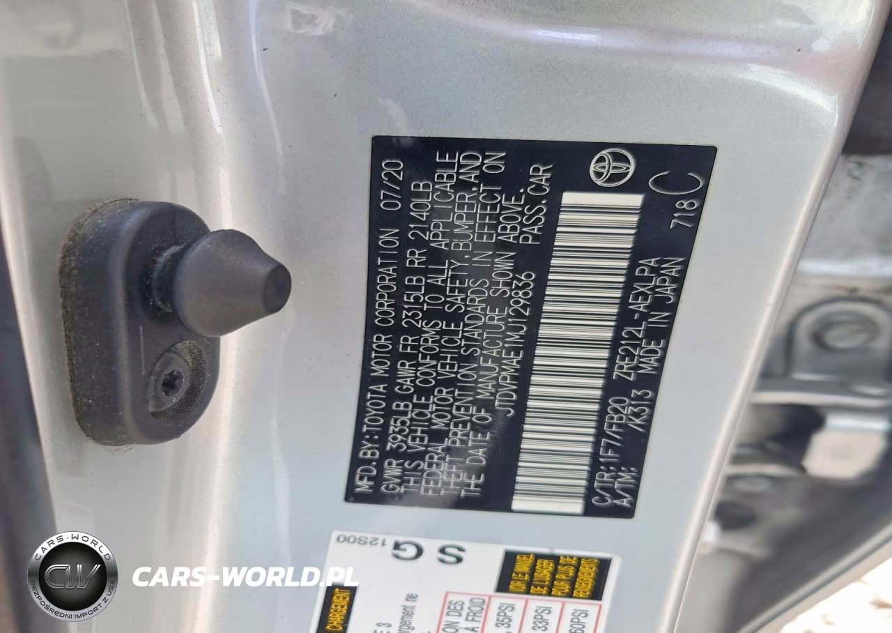 2021 Toyota Corolla Le VIN:JTDVPMAE1MJ129836 - 12
