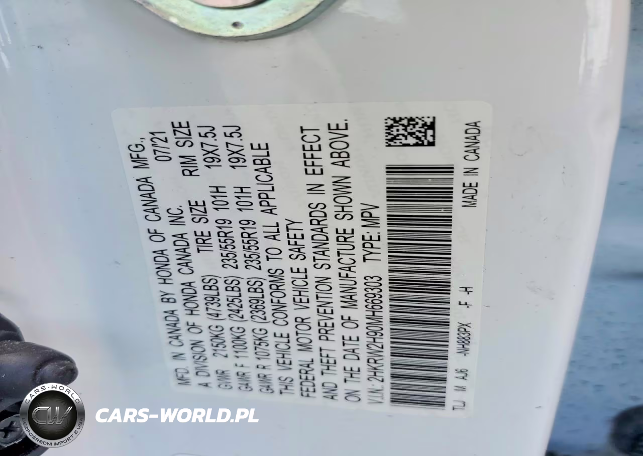 2021 Honda Cr-V Touring VIN:2HKRW2H90MH669303 - 14