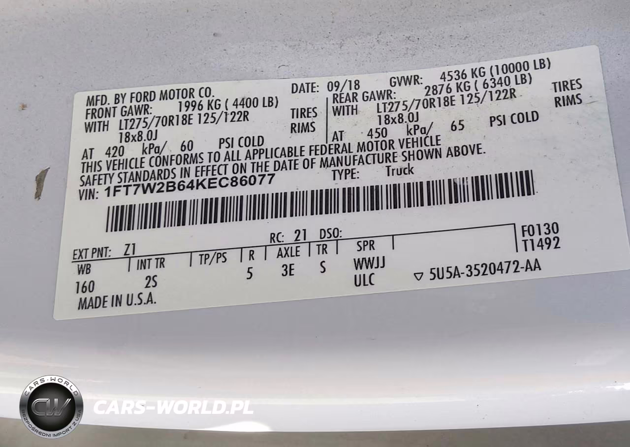 2019 Ford F250 Super Duty VIN:1FT7W2B64KEC86077 - 12