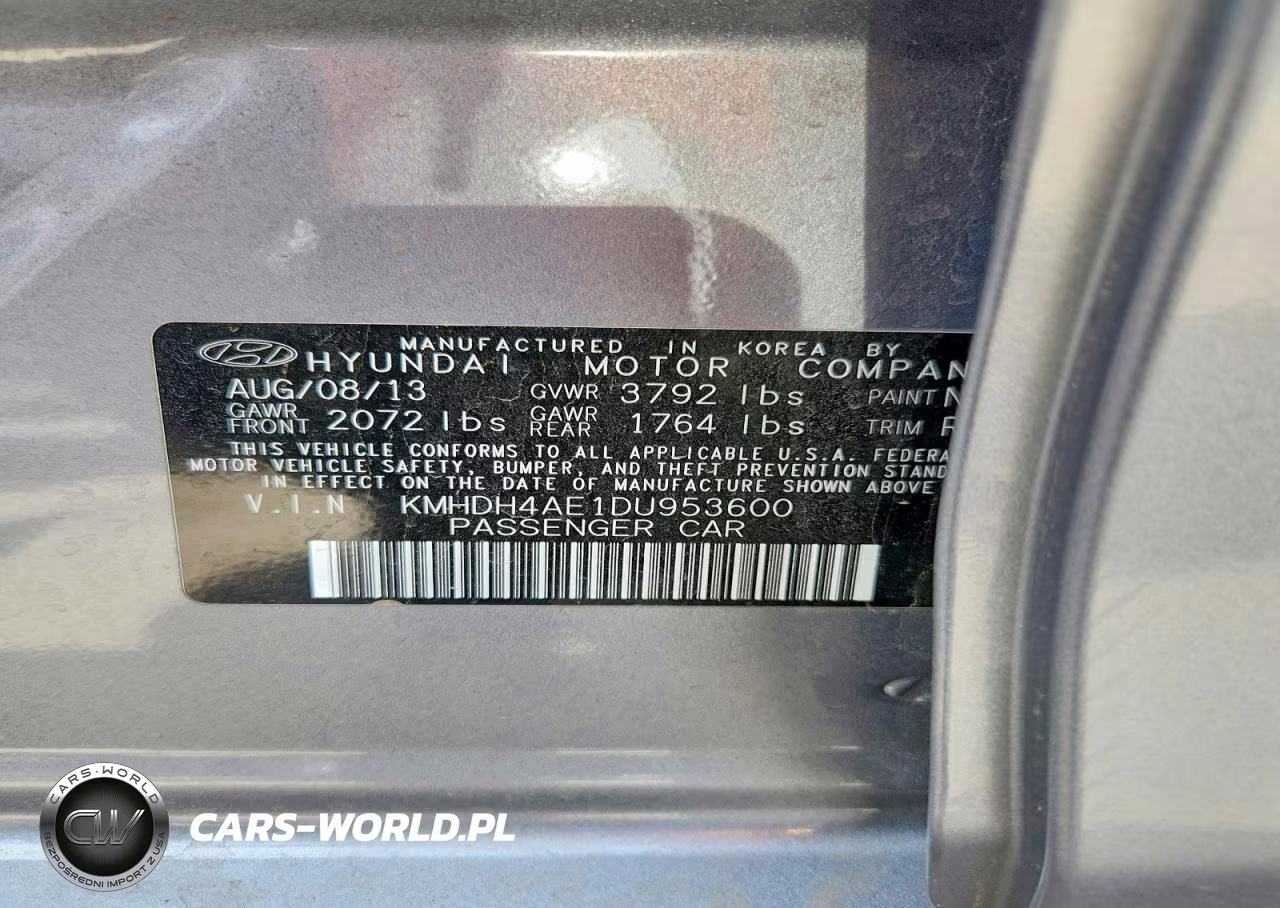 2013 Hyundai Elantra Gls VIN:KMHDH4AE1DU953600 - 12