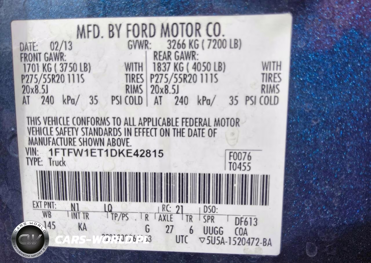 2013 Ford F150 Supercrew VIN:1FTFW1ET1DKE42815 - 13