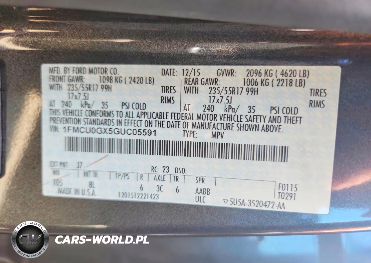 2016 Ford Escape Se VIN:1FMCU0GX5GUC05591 - 12