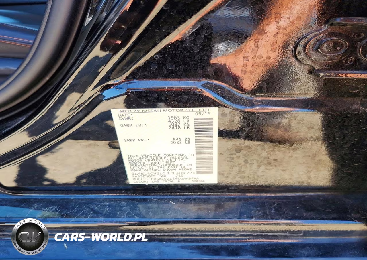 2020 Nissan Altima Sr VIN:1N4BL4CV2LC118879 - 12