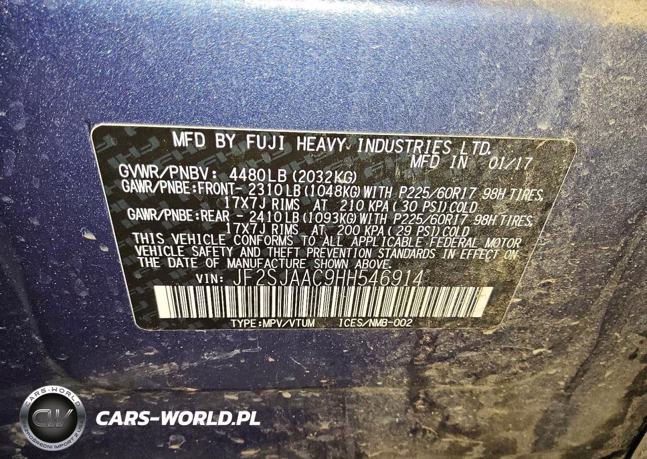 2017 Subaru Forester 2.5I VIN:JF2SJAAC9HH546914 - 13