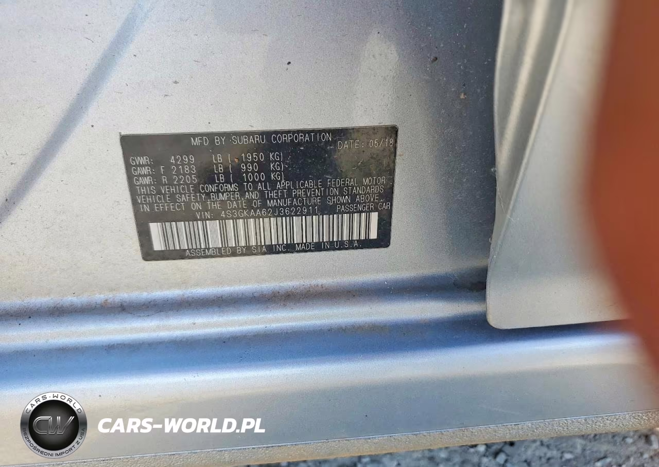2018 Subaru Impreza VIN:4S3GKAA62J3622911 - 12