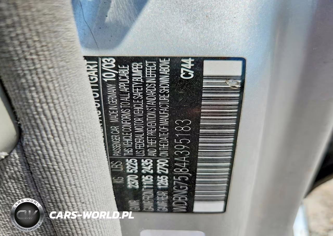 2004 Mercedes-Benz S 500 VIN:WDBNG75J84A395183 - 13