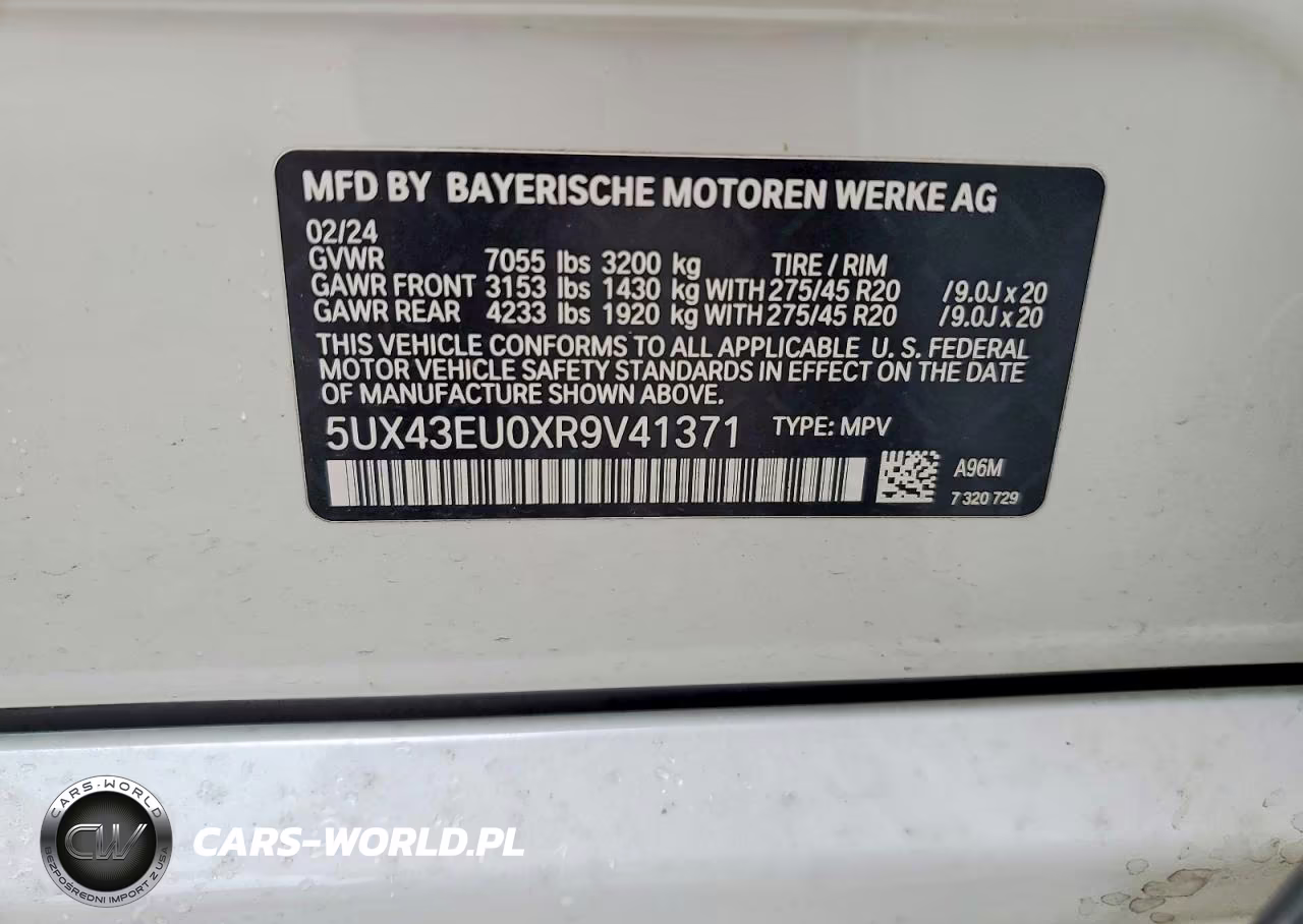 2024 BMW X5 xDrive50E VIN:5UX43EU0XR9V41371 - 13