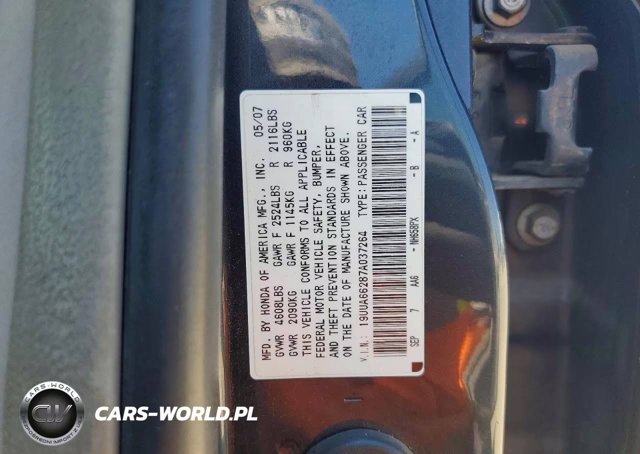 2007 Acura Tl VIN:19UUA66287A037264 - 12